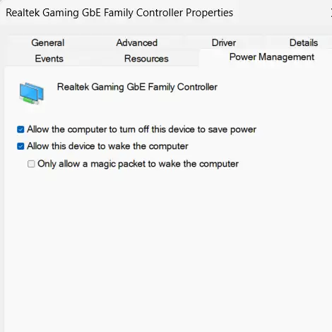 Power-Management-tab-in-realtek-gaming-gbe-family-controller