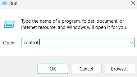 open the Control Panel