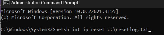 resetlog-command