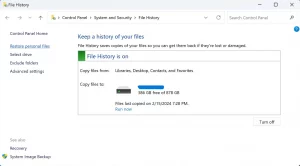 File History enabled