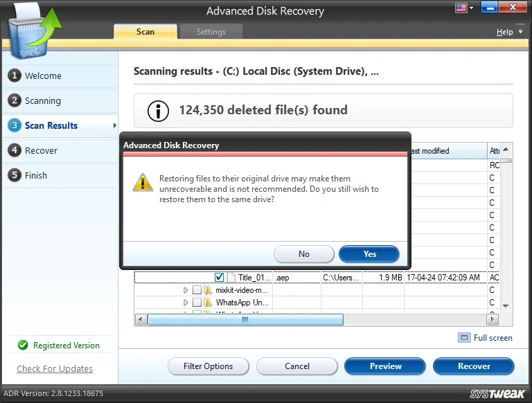 Advanced Disk Recovery_Restore Deleted File
