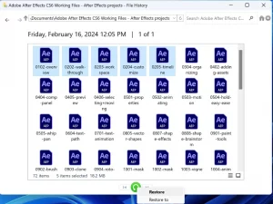 Restore AEP_File History