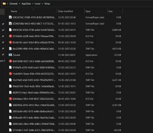 Temporary files folder