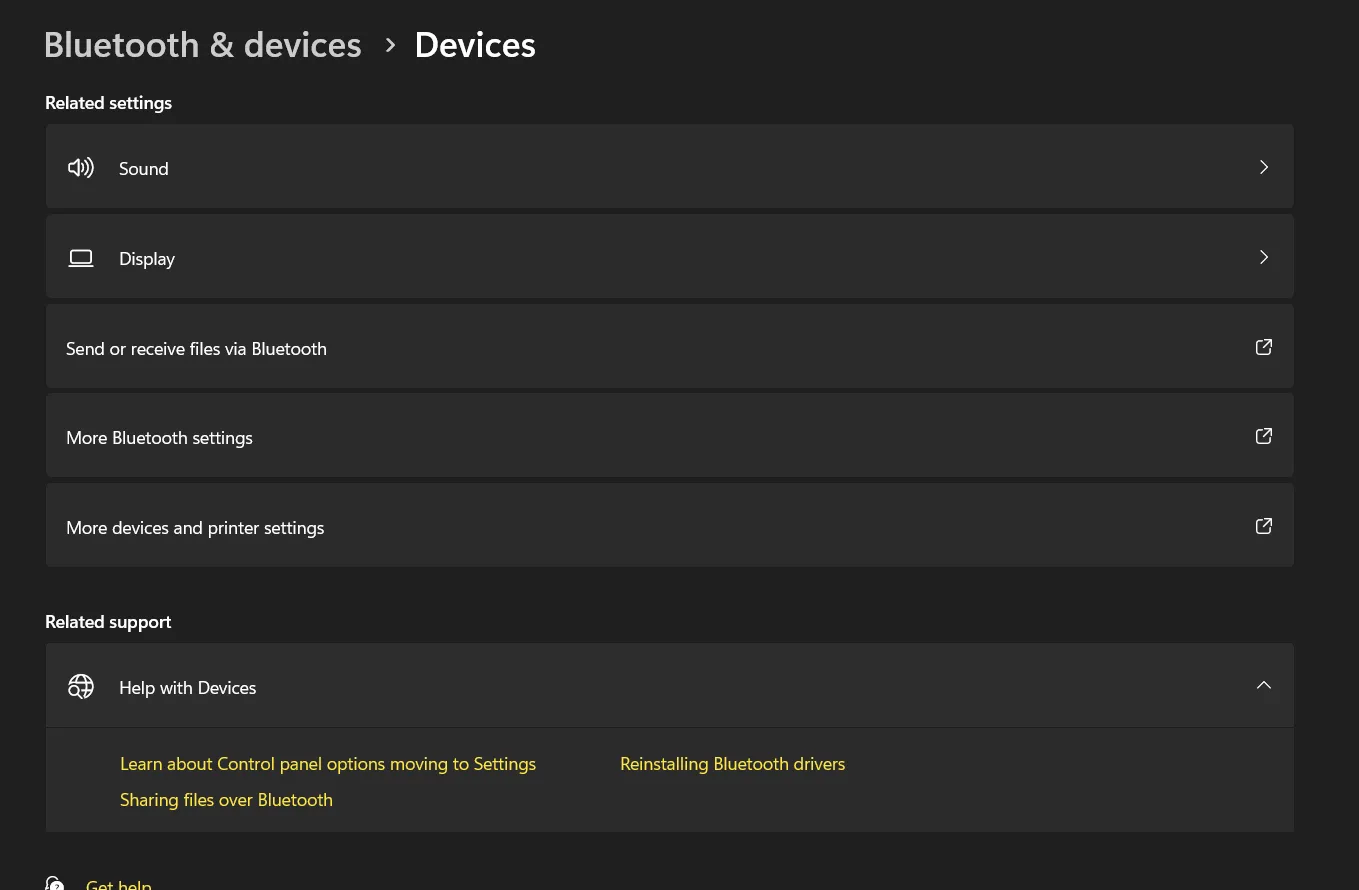 bluetooth on off missing windows 11