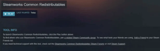 Steam-Common-Redistributables-Play-button