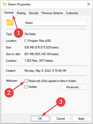 Steam-Properties-General-Tab