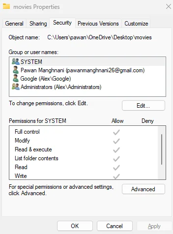 Modify Drive Permissions