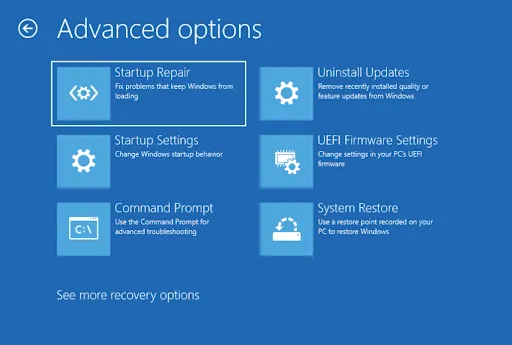 Run Startup Repair to automatically resolve the error