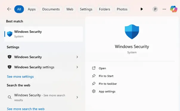Searching for Windows Security
