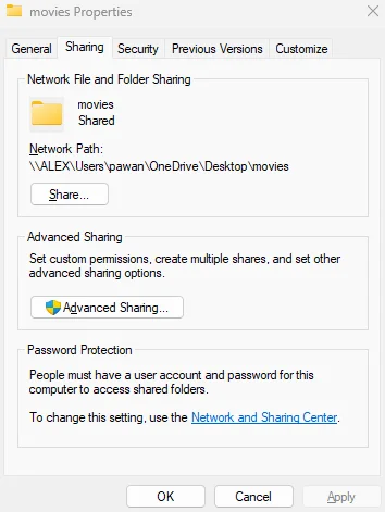 Sharing-tab