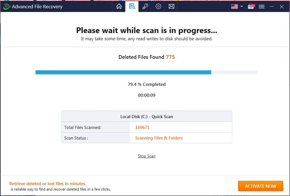 recoverable files will appear on the screen