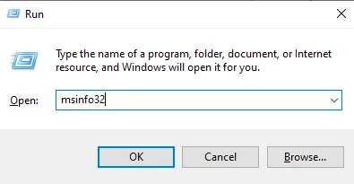type Msinfo32 command