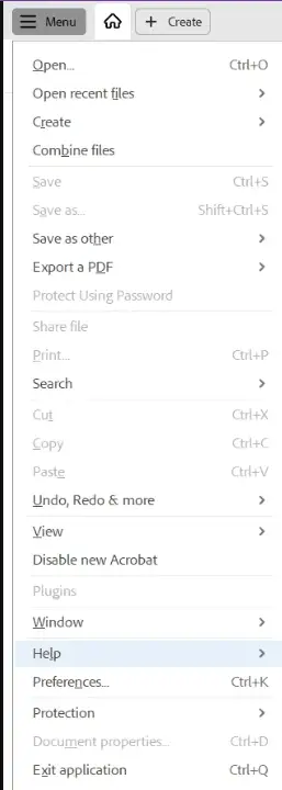 Adobe-Acrobat-Menu