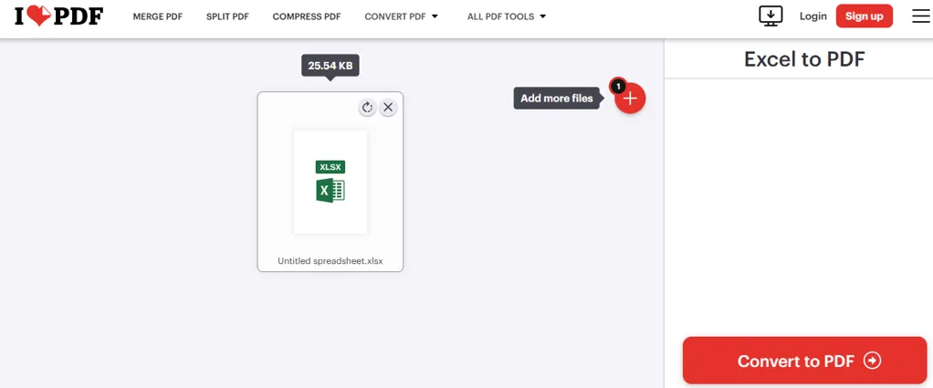 Convert To PDF Button - ILOVE Online PDF Tool