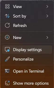 Display settings