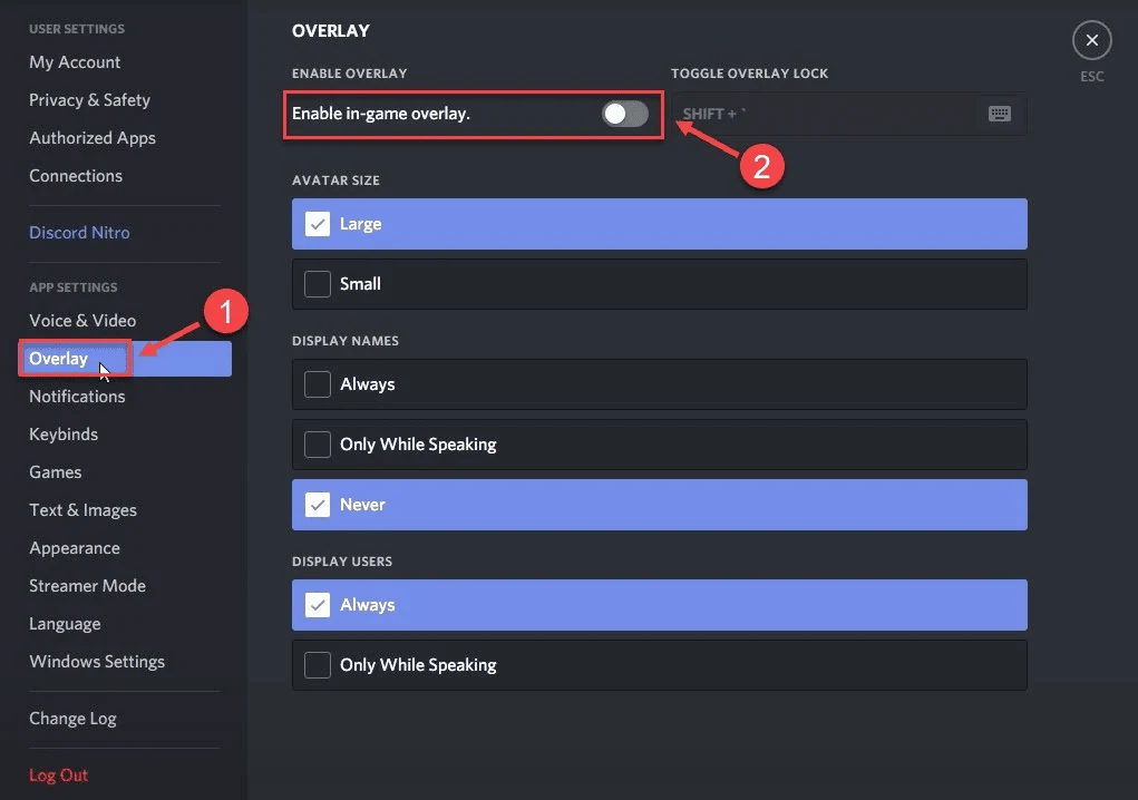 Overlay-tab