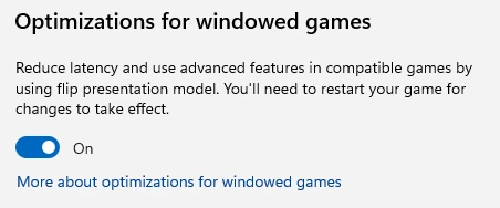 Optimizations for windowed games Toggle Button