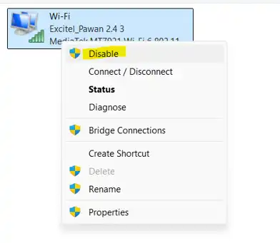 disable wifi