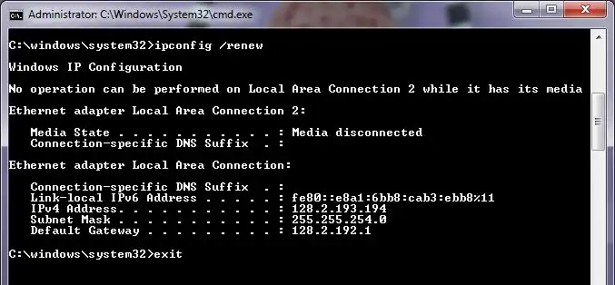 ipconfig renew command