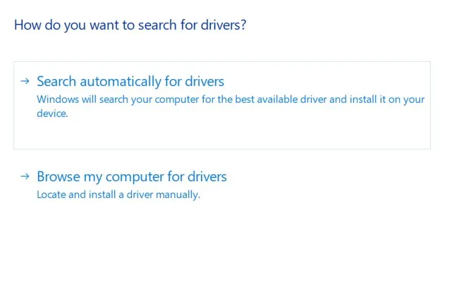 search driver automatically