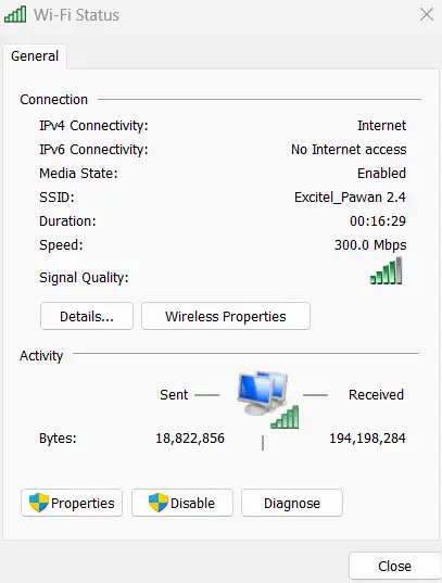 wifi status