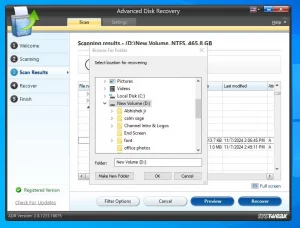 Advanced Disk Recovery Selecting Location for Recovery