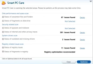 Advanced System Optimizer Scanning PC