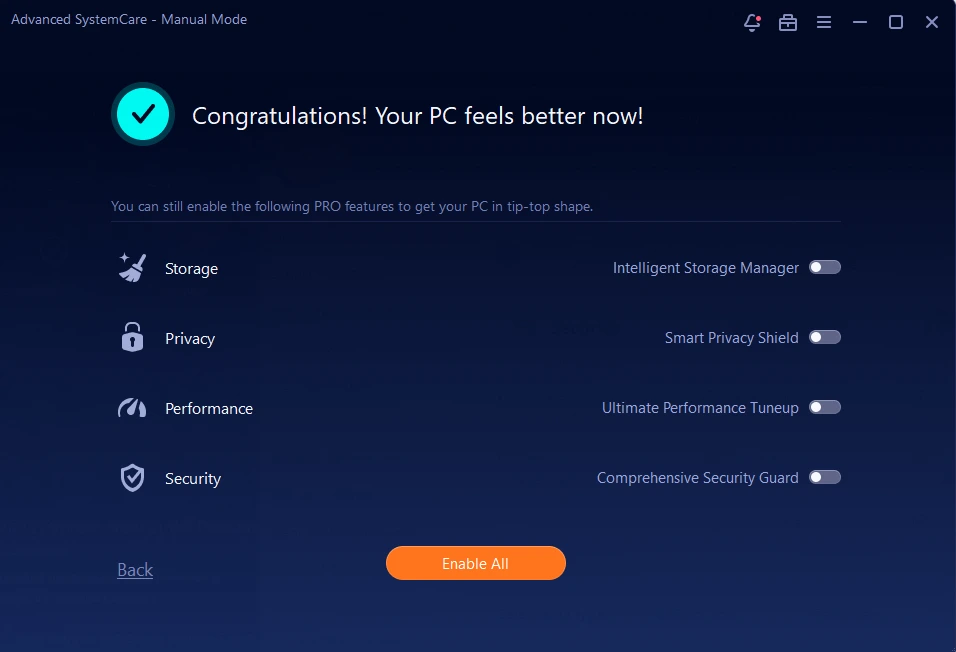 Iobit Advanced SystemCare - Cleaned PC