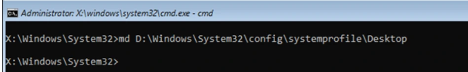Windows System32 config system profile Desktop command