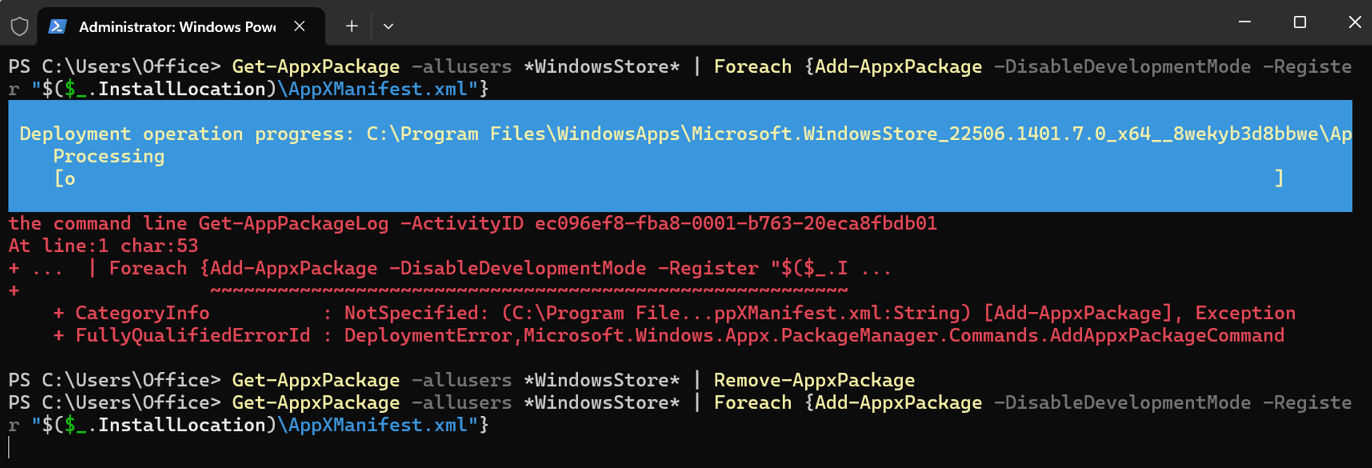 DisableDevelopmentMode command
