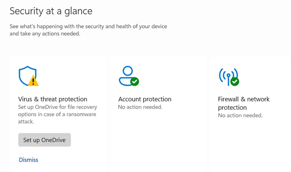 click virus and threat protection