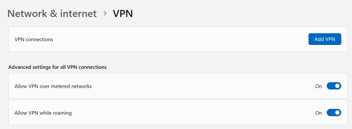 disable VPN