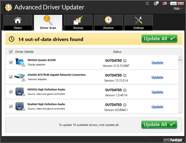 outdated driver found