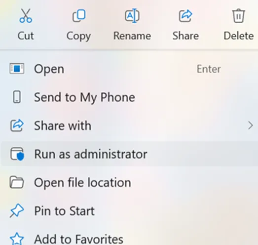 run as administrator