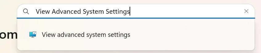 Advanced System Settings