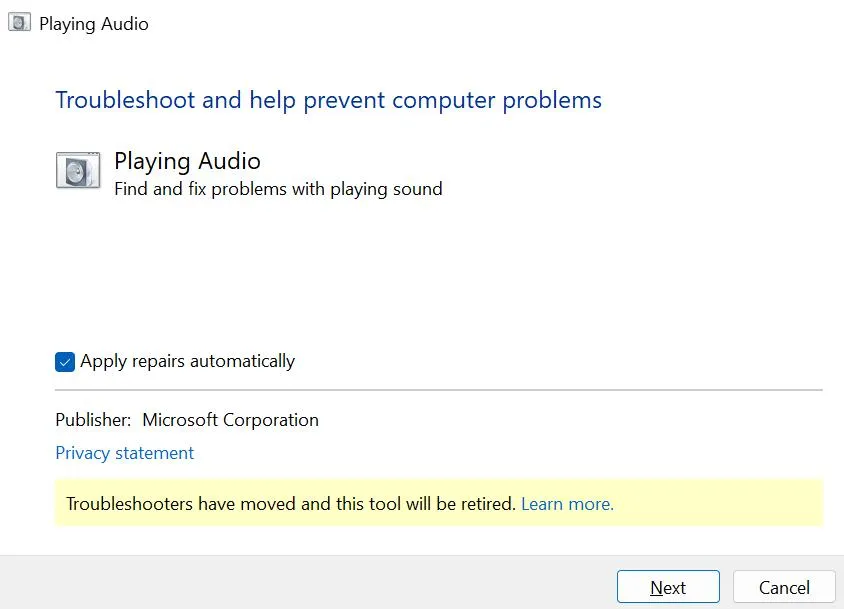 Audio issues