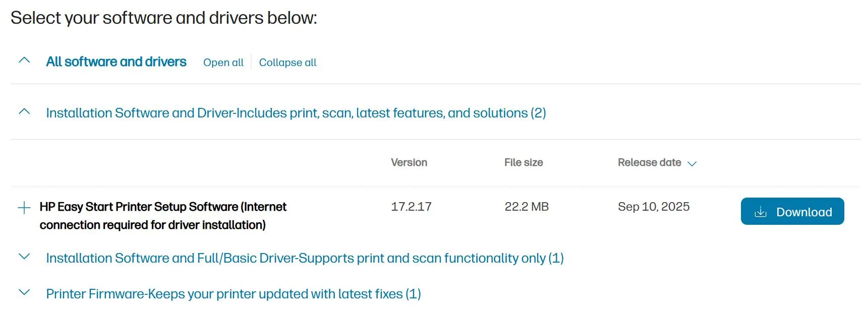 Download button