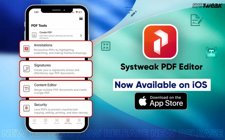 Systweak PDF Editor App for iPhone Users