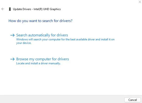 Search Automatically for drivers