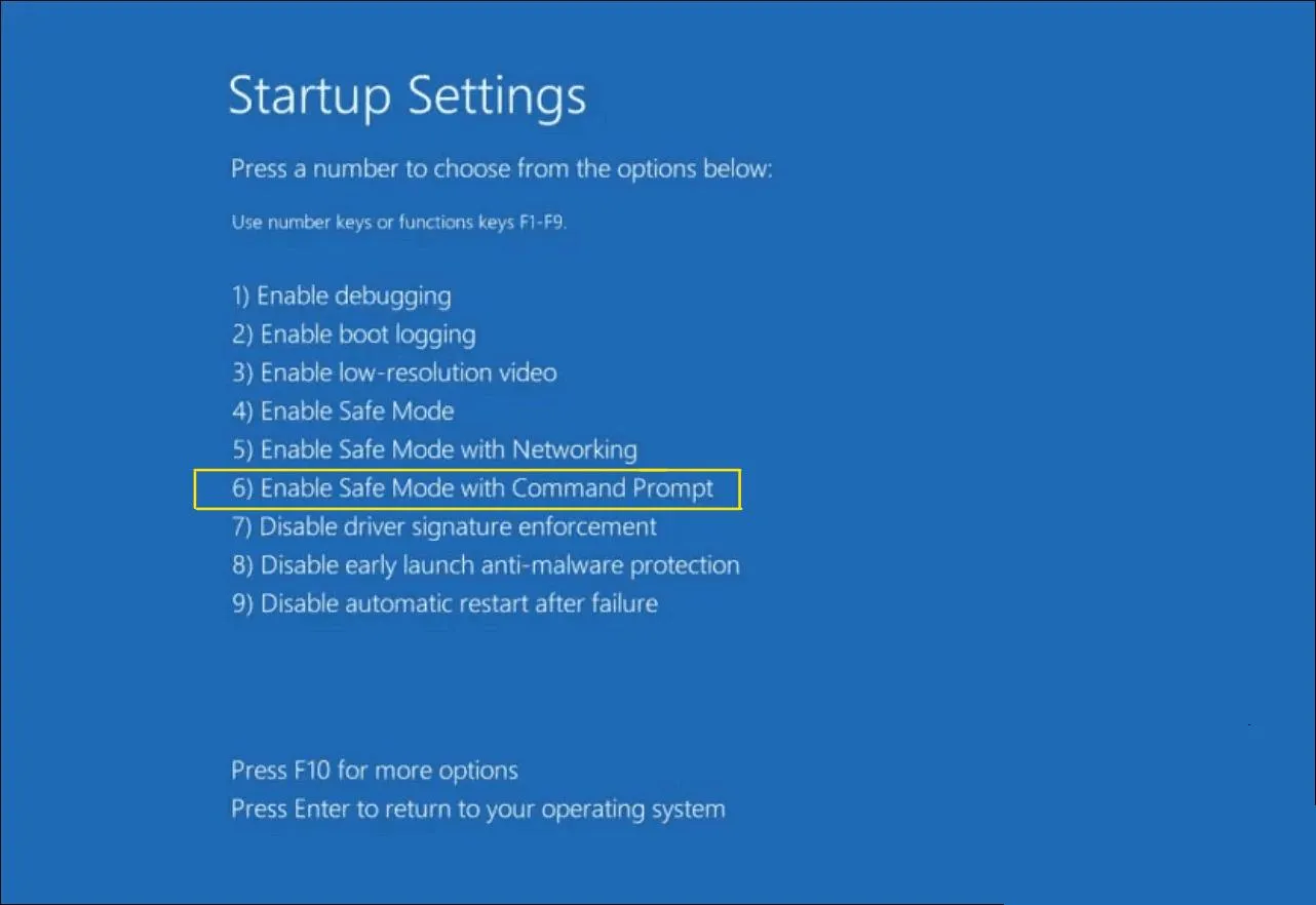 enable safe mode