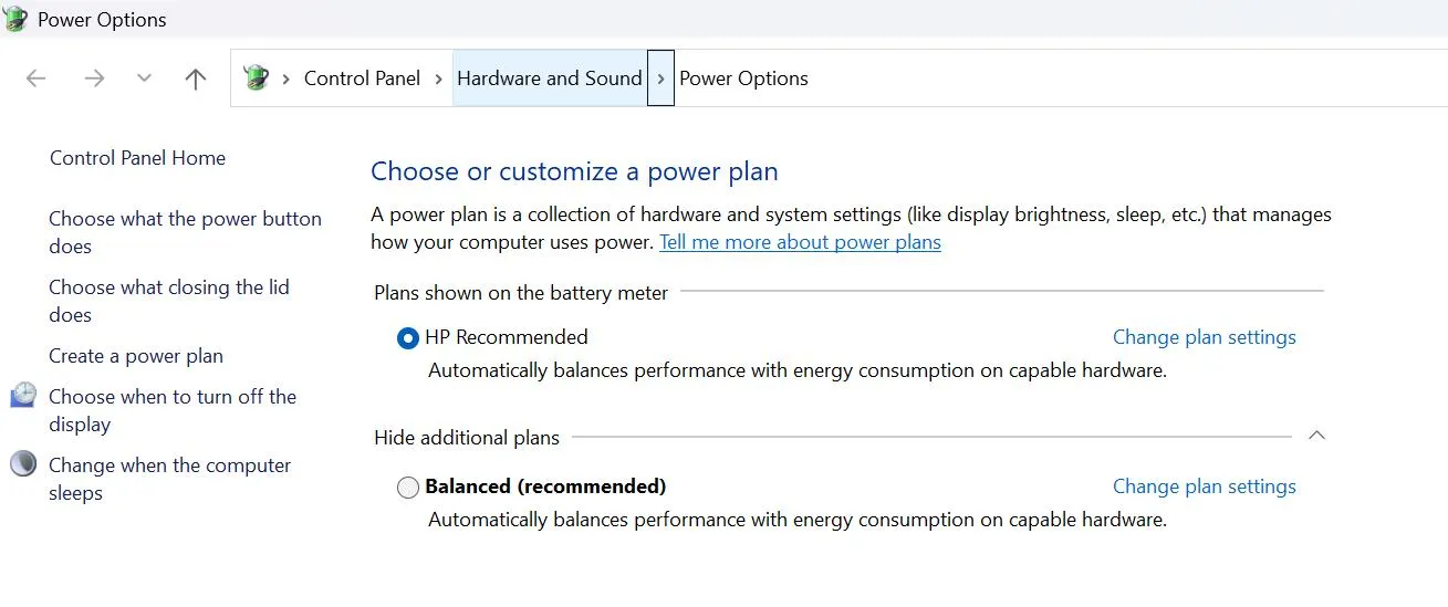 power option
