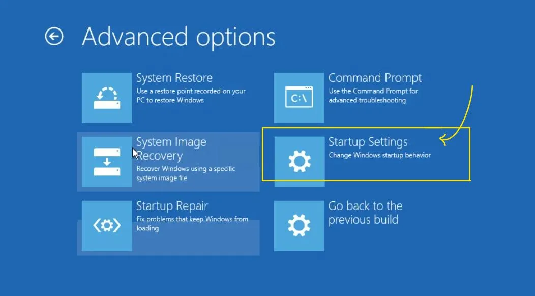 startup setting