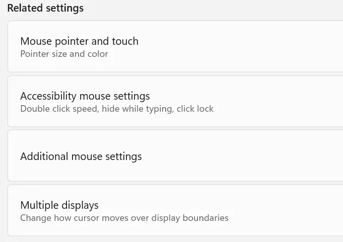Additional mouse settings
