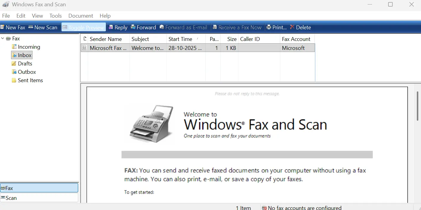 Windows Fax and Scan