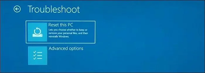 click on Reset