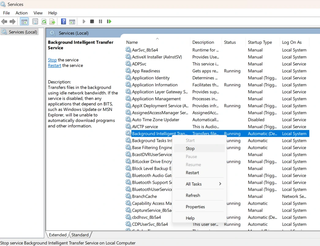 Background Intelligent Transfer Service (BITS) & Windows Update