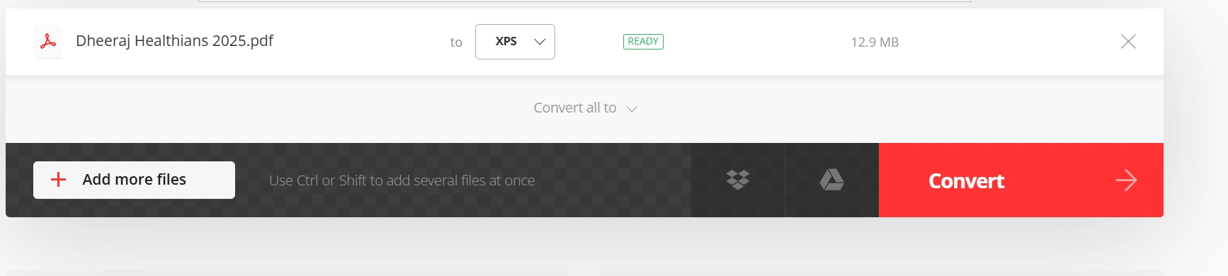 Convertio Convert Button