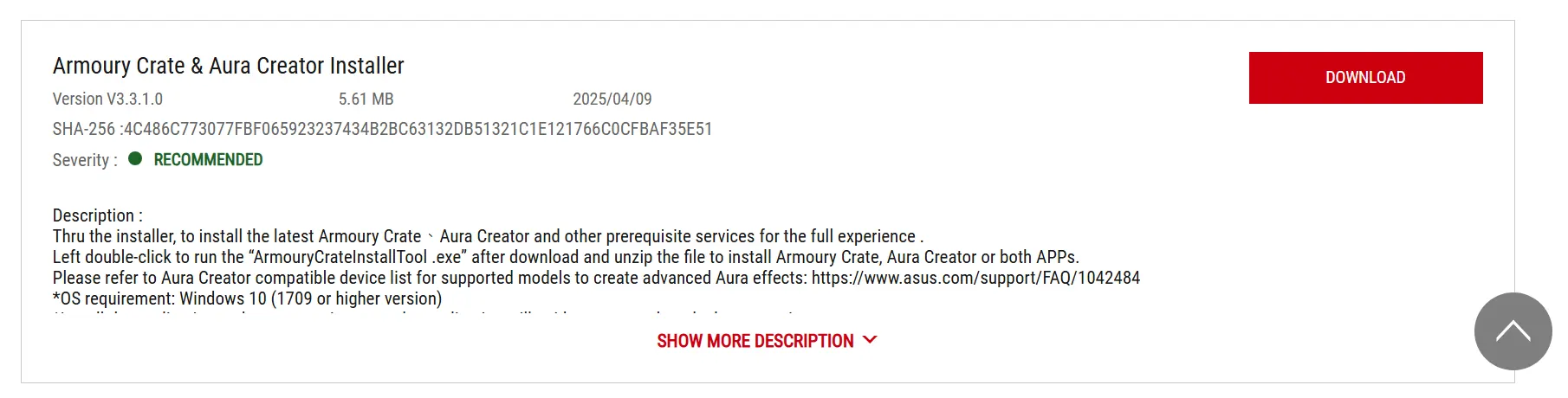 Download compatible ASUS Aura product