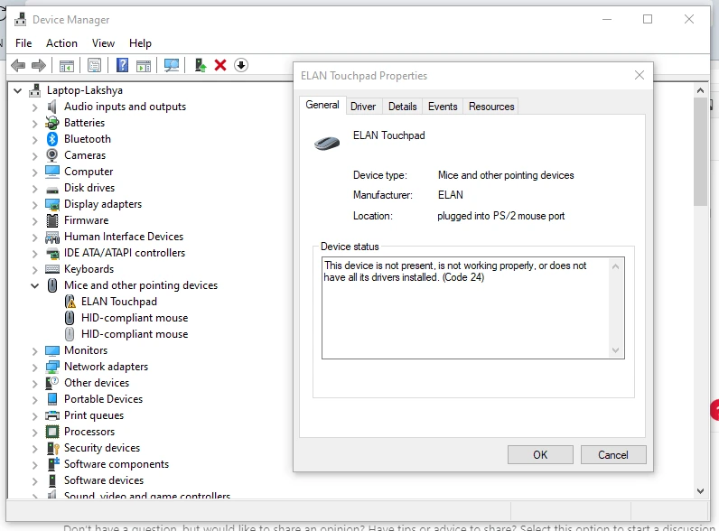Elan Touchpad Properties