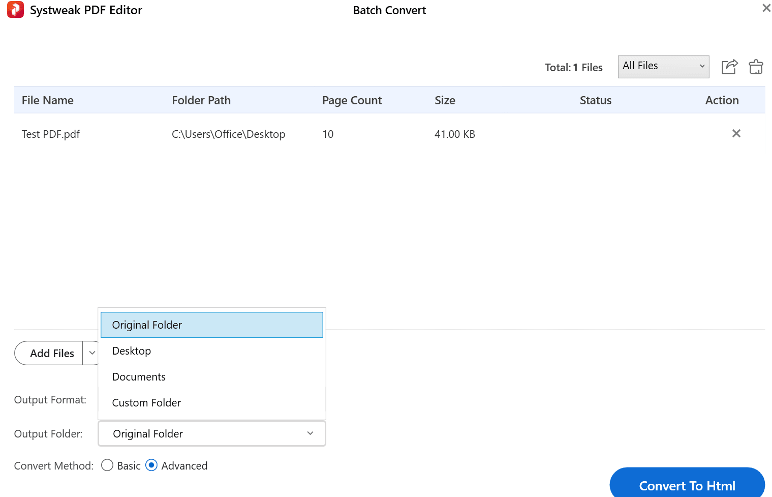 Select location to save file - Systweak PDF Editor